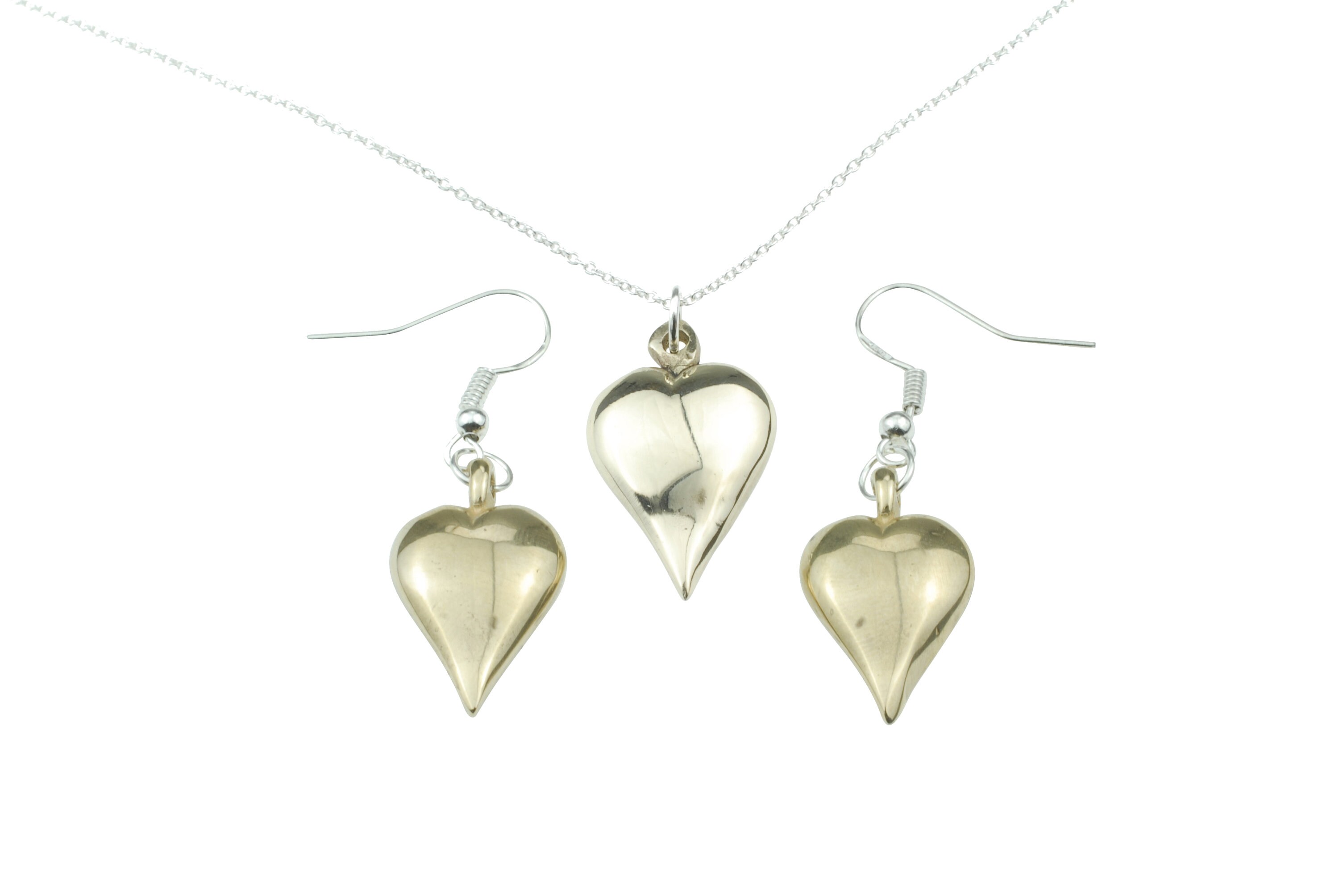 Handmade Bronze Heart Jewellery Set