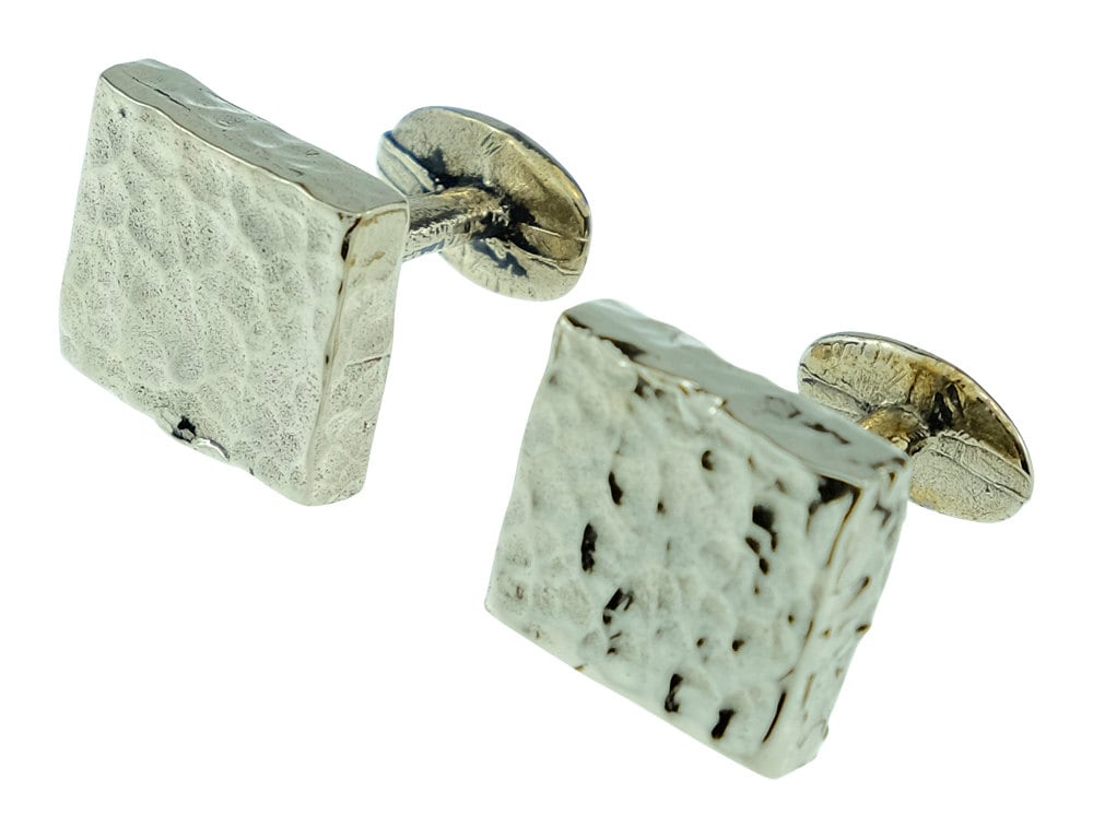 Forge-Hammered Rustic Bronze Cufflinks