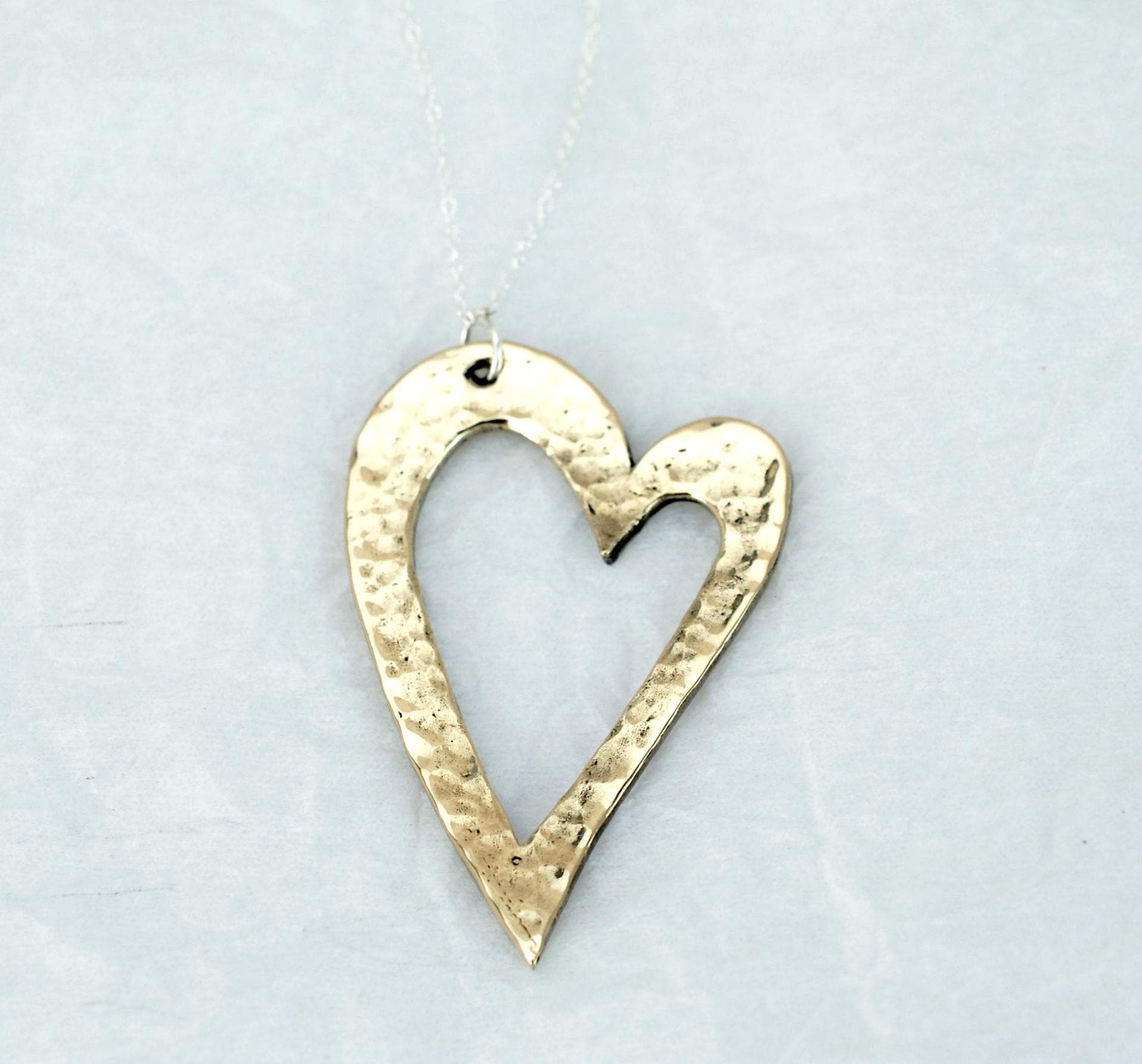 Bronze Open Heart Pendant – Large