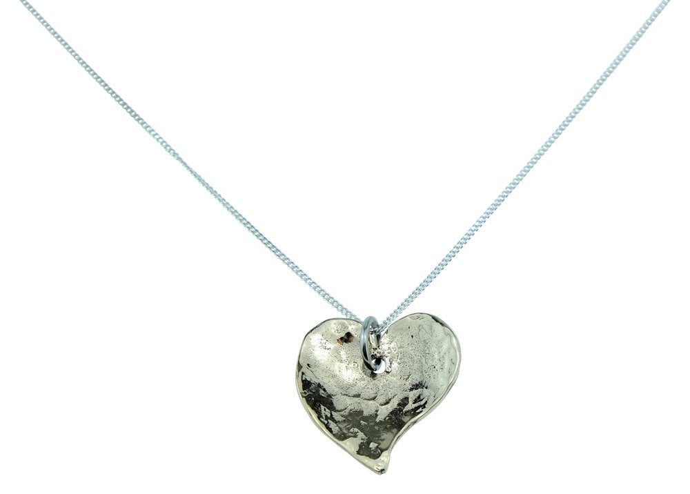 Hammered Bronze Heart Pendant