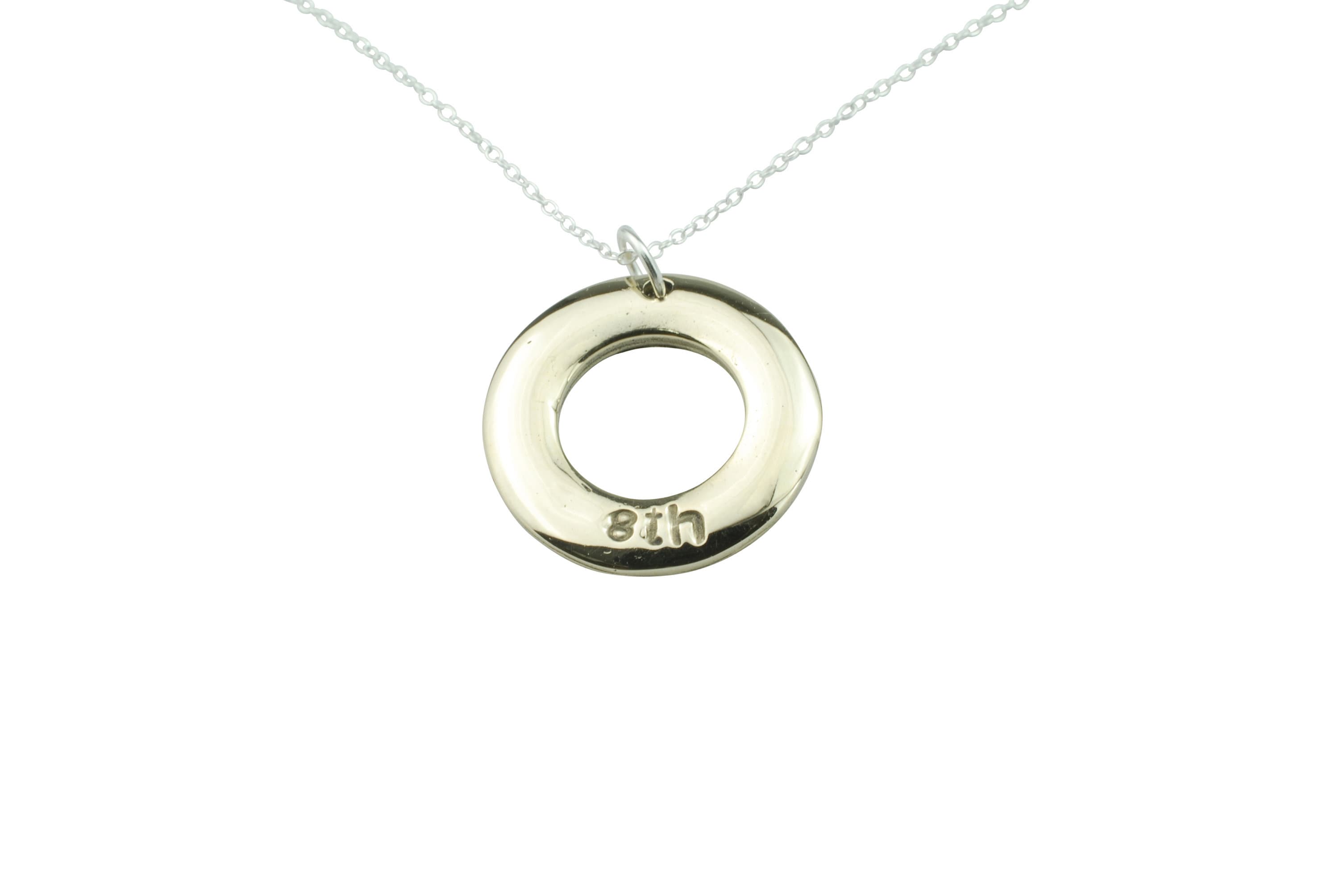 Bronze Hoop Pendant – Stamped 8th