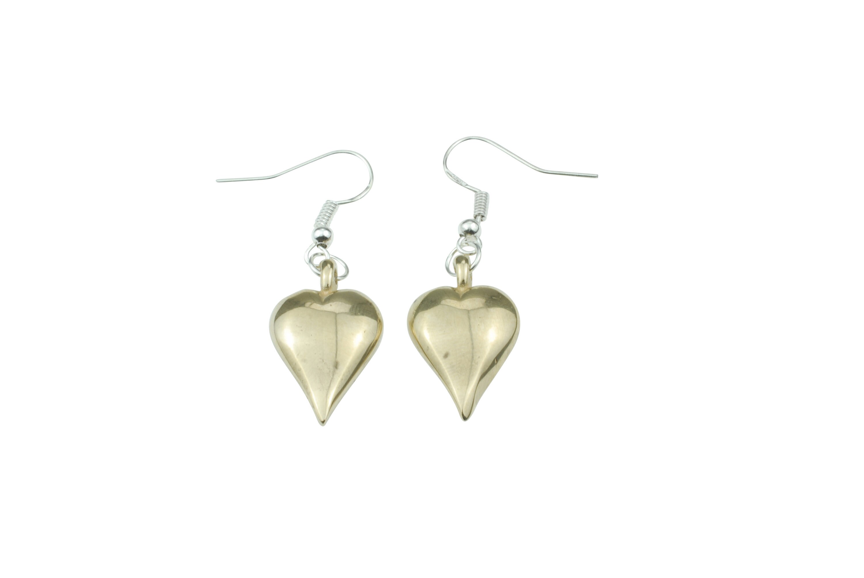 Bronze Heart Earrings – Handmade