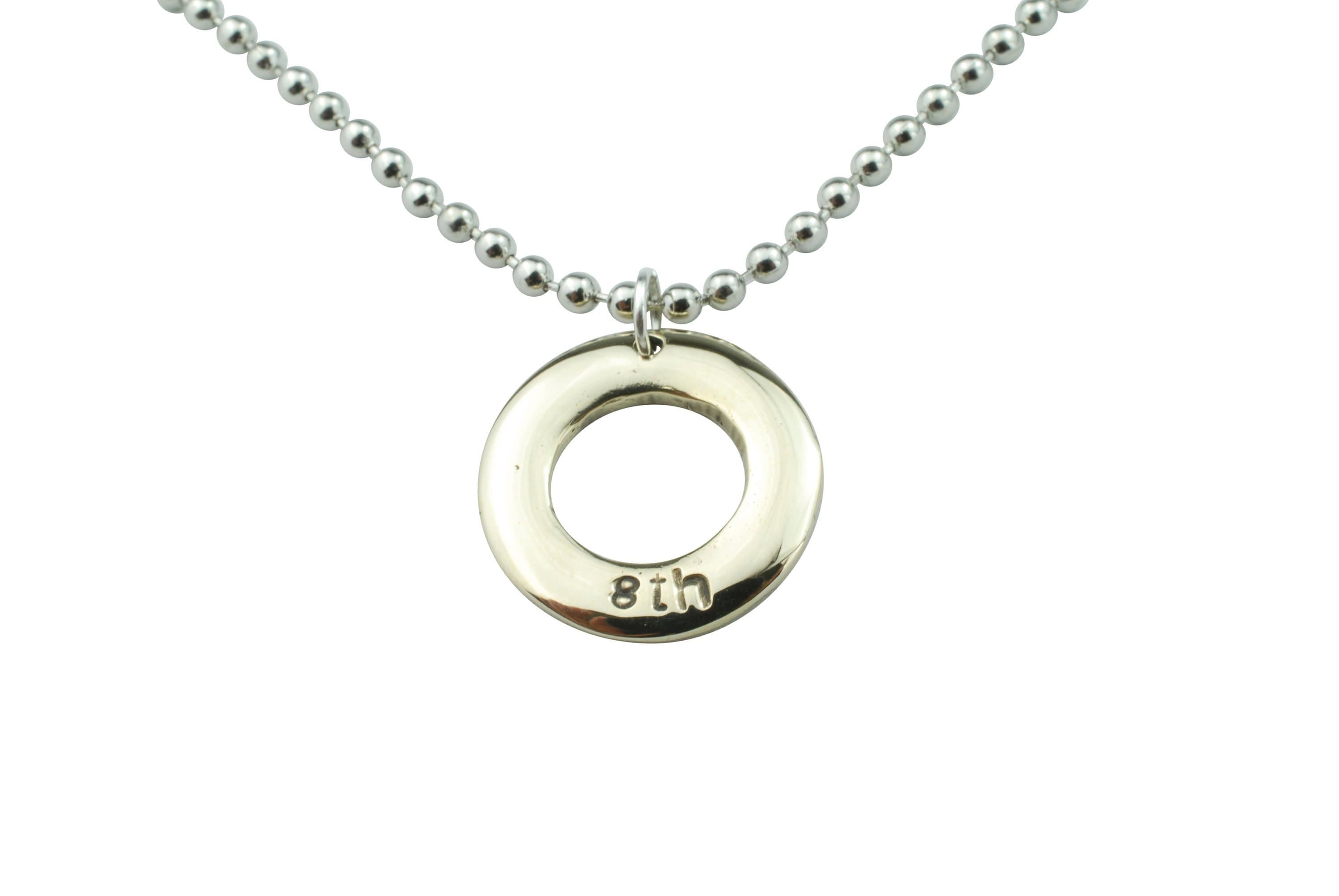 Men's Bronze Hoop Pendant – Stamped 8th