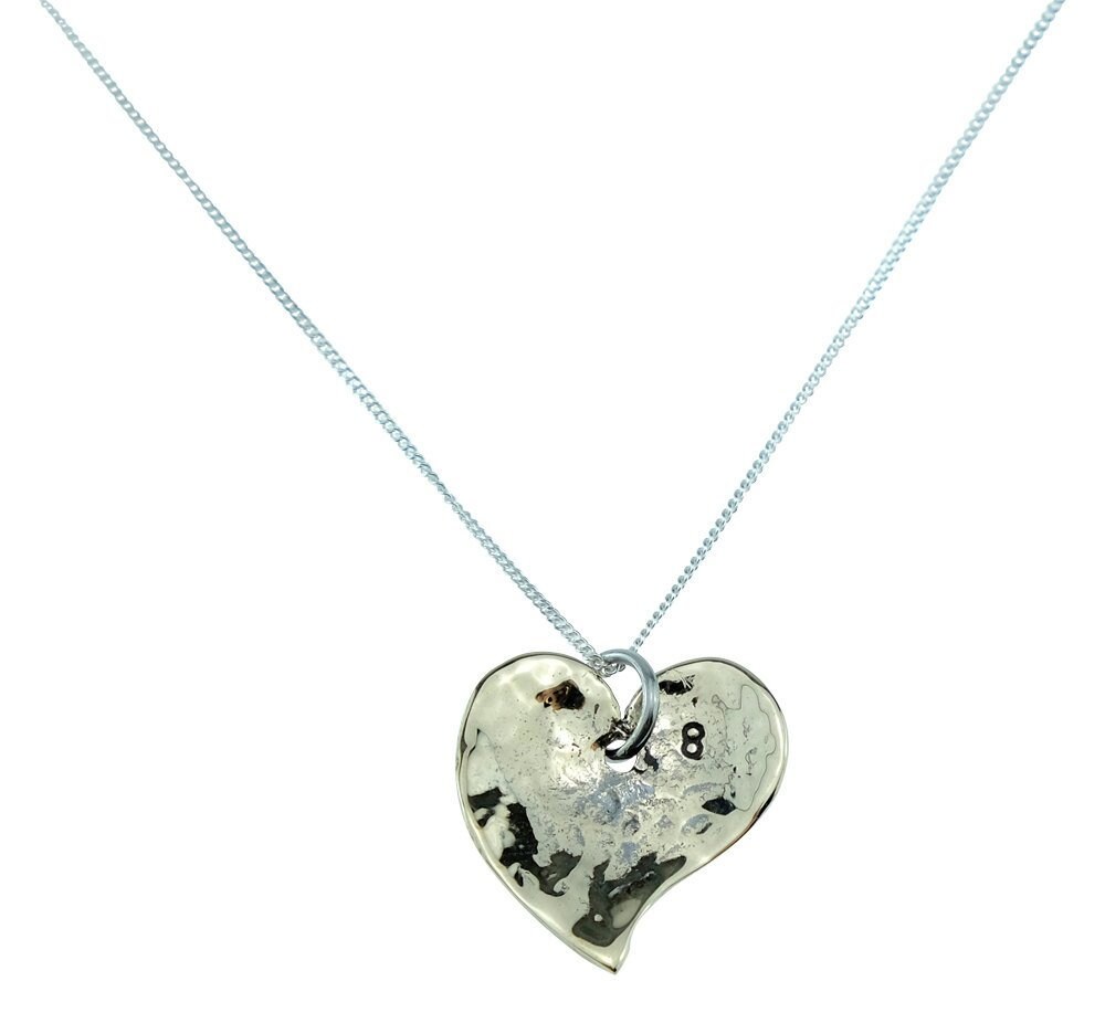 Beaten Bronze Heart Pendant – 8 Stamped