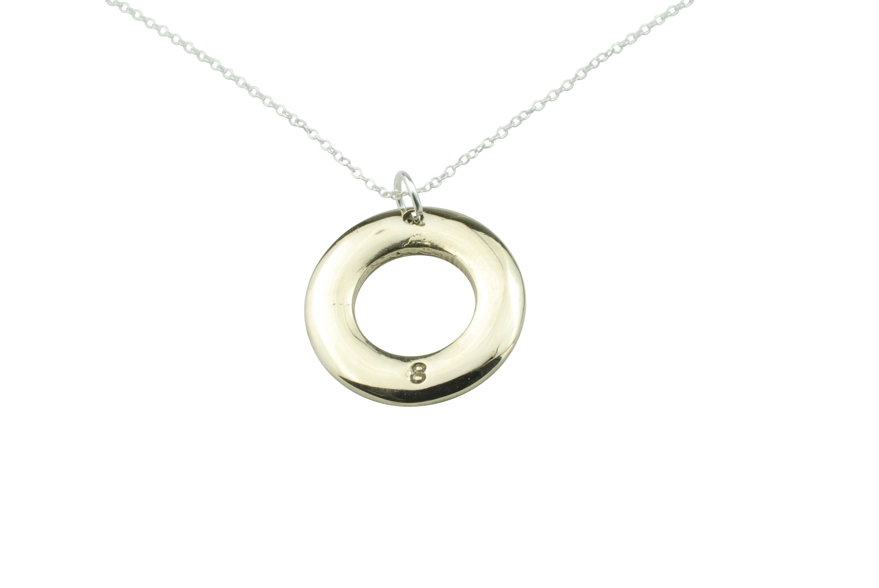 Bronze Hoop Pendant – Stamped 8