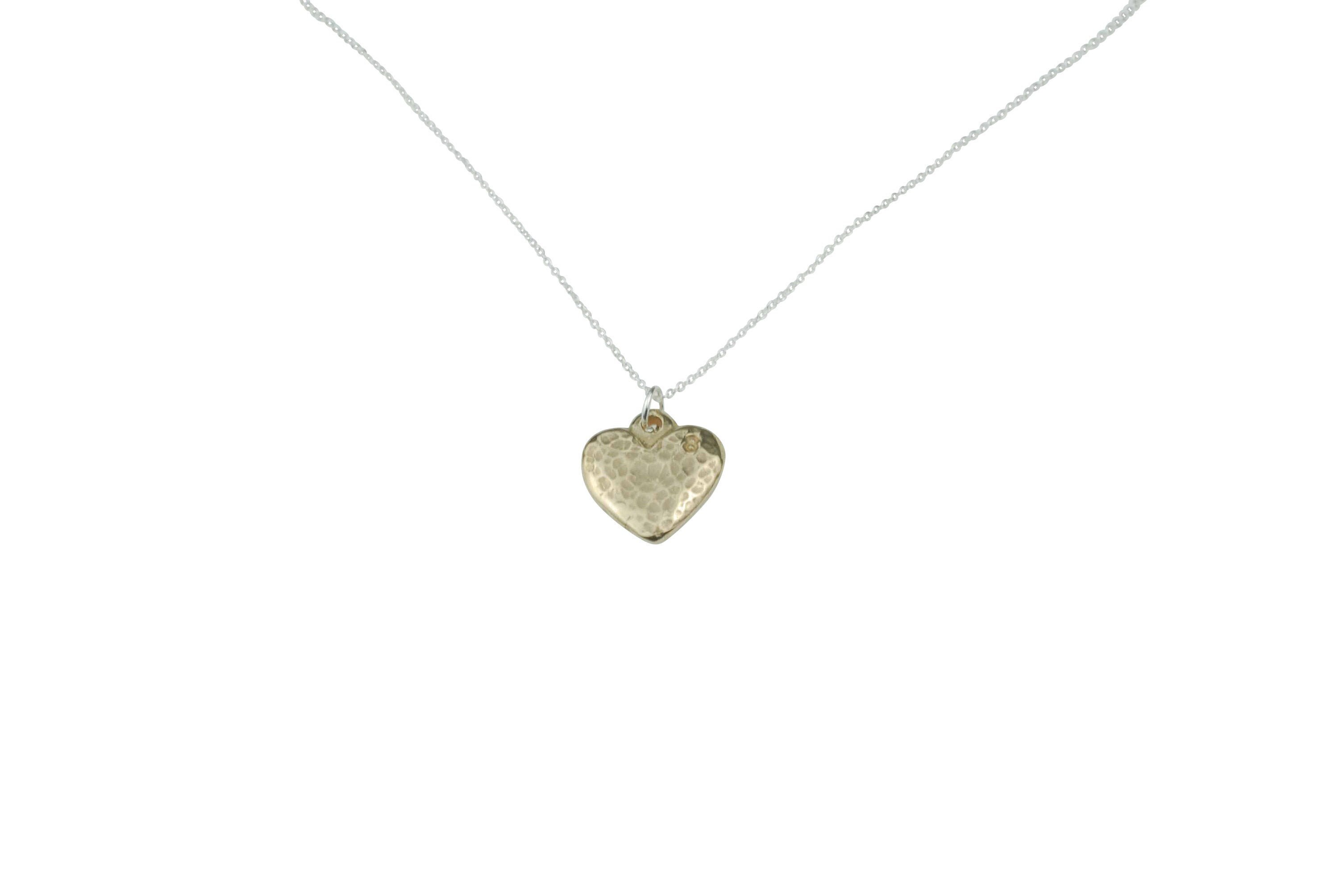 Bronze Beaten Heart Pendant – 8 in Corner