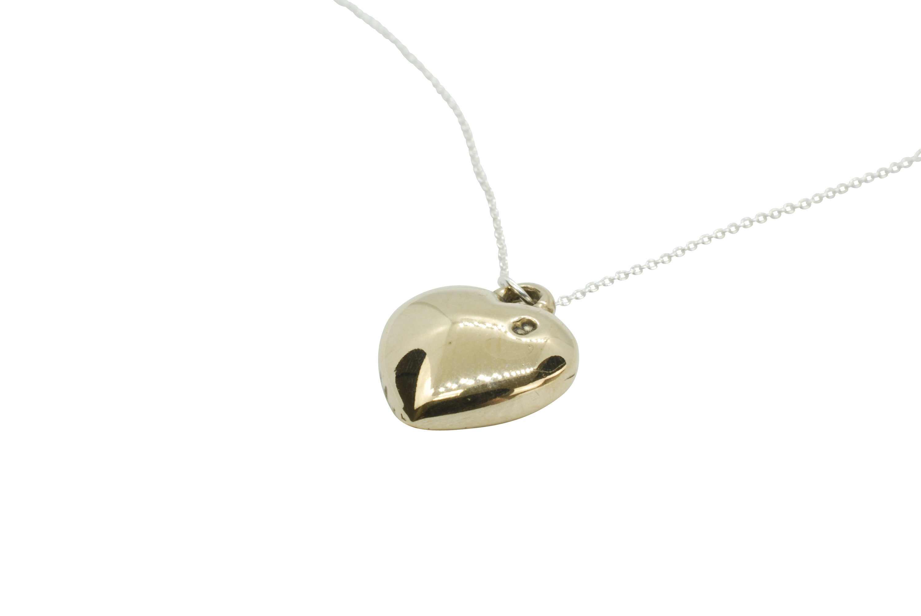 Solid Bronze Polished Heart Pendant – Stamped 8
