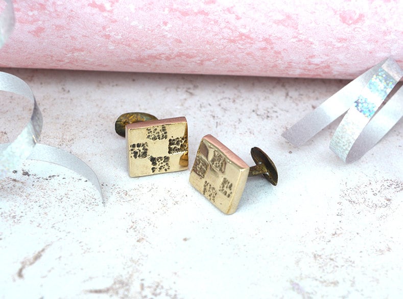 Smooth-Finish Solid Bronze Anniversary Cufflinks